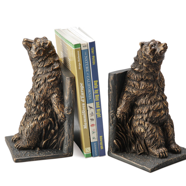 Bear Reclining Bookends Pair