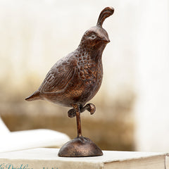 California Quail Gold Rush Sculpture
