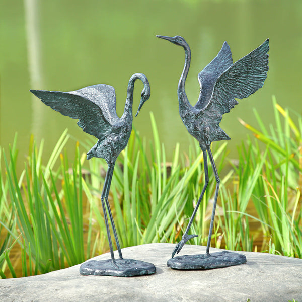 Crane Pair Exalted Sculpture