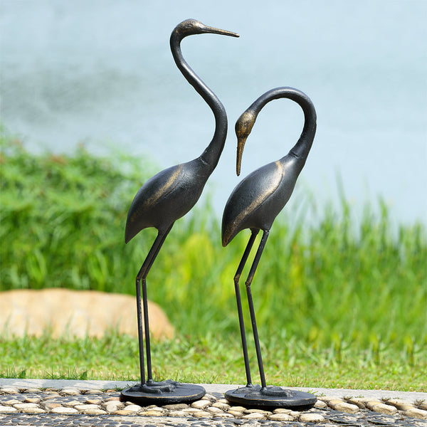 Crane Watchful Waders Garden Sculpture