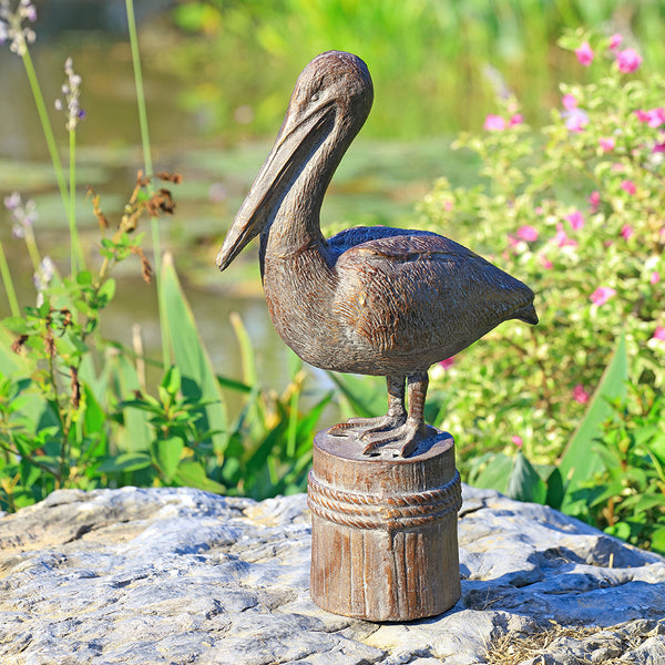 Fisherman Feathered Garden Sculpture
