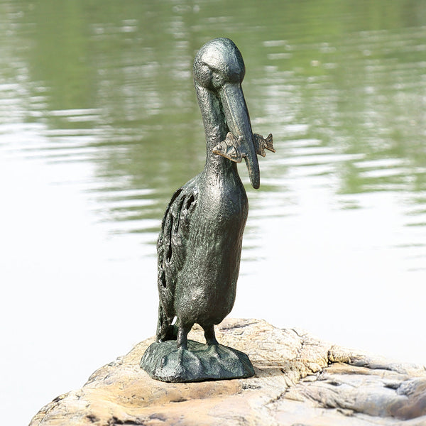 Pelican Snacking Garden Sculpture
