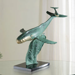 Humpback Whale Diving Lesson Sculpture