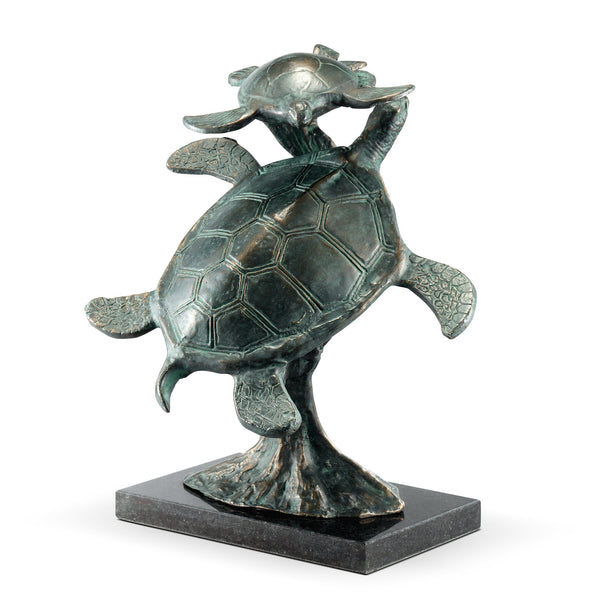 Sea Turtle Parent and Child First Swim Sculpture