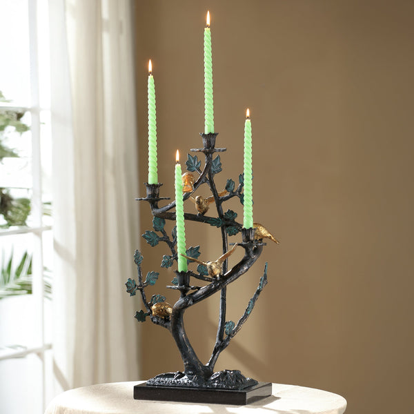 Winding Branch with Birds Candleholder