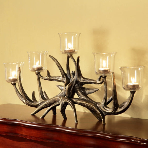 Antler Votive Candle Holder - Seven Dolphins