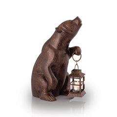 Bear with Lantern Sculpture