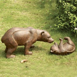 Mother Bear and Cub Loving Sculpture
