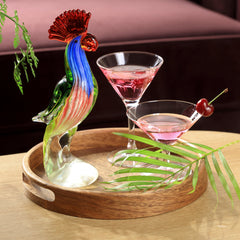 Tropical Parrot Sculpture Art Glass Colorful