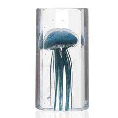 Jellyfish Glow in the Dark Art Glass Refracting Teal
