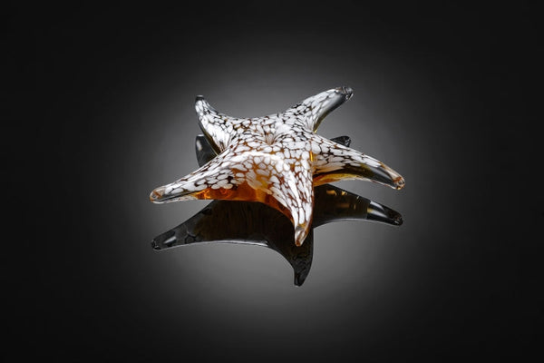 Starfish Art Glass White Sculpture