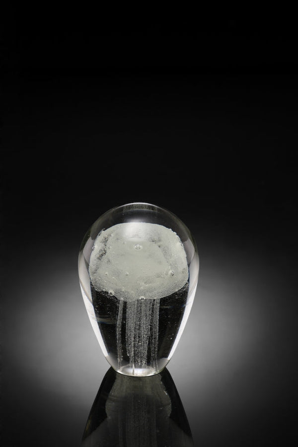 Jellyfish Art Glass White Glow in the Dark