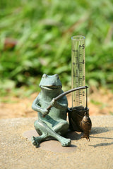 Frog Fisherman Rain Gauge - Seven Dolphins