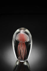 Jellyfish Art Glass Orange Glow in the Dark Sculpture