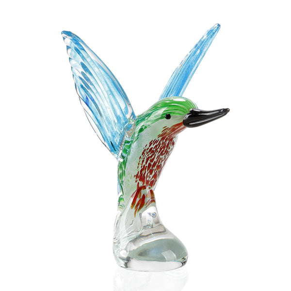 Hummingbird Hovering Green AG Sculpture
