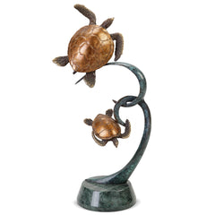 Turtles Double on Ribbon Sculpture