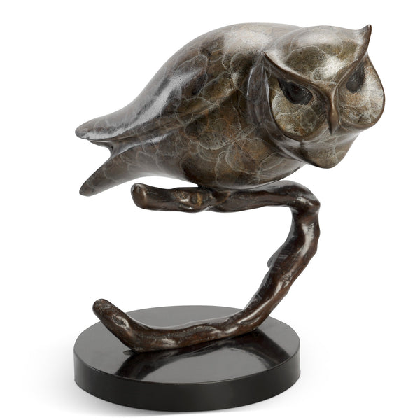 Owl on Branch Sculpture