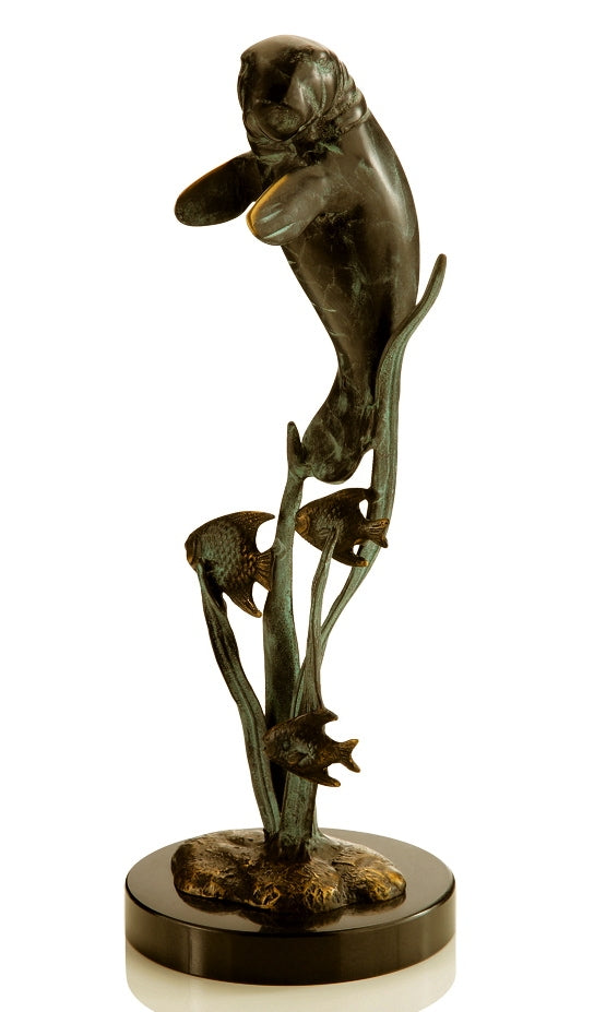 Manatee and Fish Sculpture