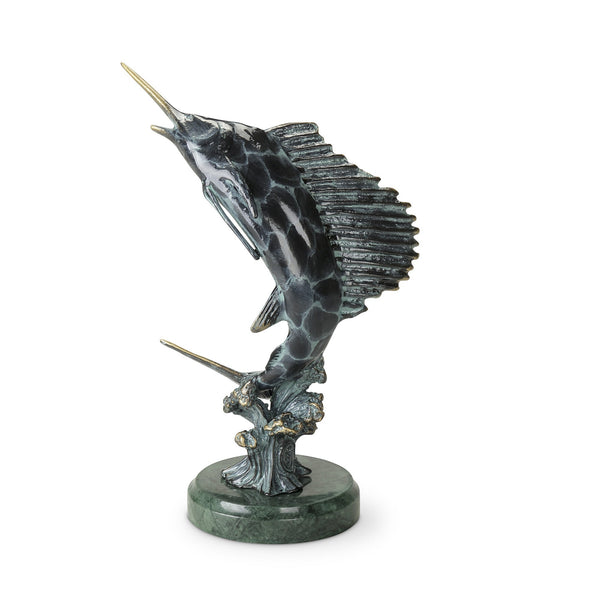Sailfish Sculpture Cast Aluminum Feeding Frenzy