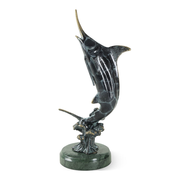 Marlin Sculpture Cast Aluminum Hunting