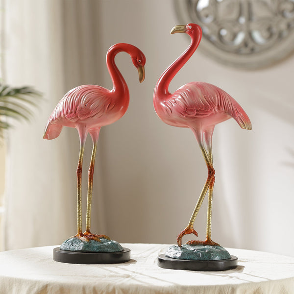 Flamingo Pair Fun-Loving Sculpture 17.2"