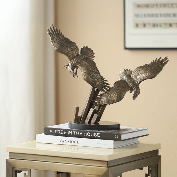 Eagle Pair Hunting Sculpture