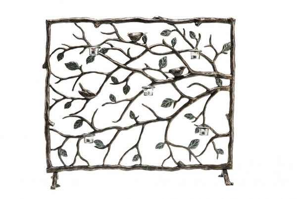 Bird and Branch Fireplace Screen