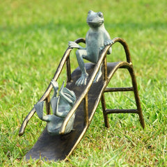 Frogs Garden Sculpture Sliding