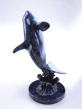 Killer Whale Statue Imperial on Marble Base