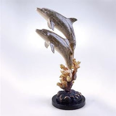 Dolphin Duo Statue Large