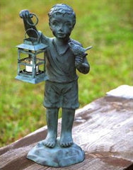 Boy and Bird Lantern Sculpture