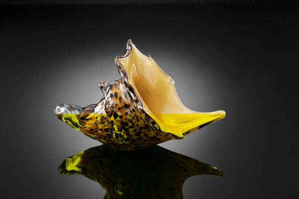 Art Glass Brown Murex Shell Sculpture