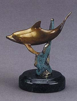 Dolphin Sculpture Single Bronze