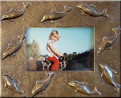 Dolphin Picture Frame Bronze