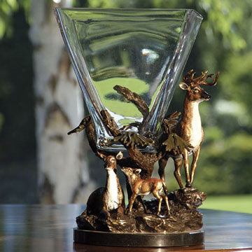 Imperial Deer Square Vase - Seven Dolphins