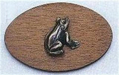 Frog Magnets Set of 5 Wood and Pewter